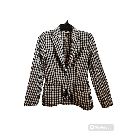 Escada Plaid Cotton Blazer Jacket 34 - Picture 6 of 6